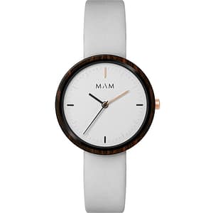 MAM White Leather Dress Watch