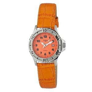 JUSTINA Orange Leather Dress Watch