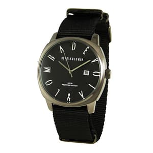 DEVOTA & LOMBA Black Nylon Dress Watch