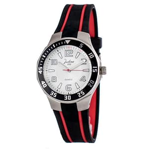 JUSTINA Black Rubber Sport Watch
