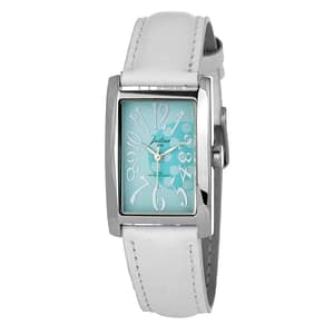 JUSTINA White Leather Dress Watch
