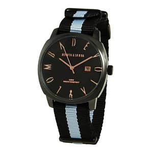 DEVOTA & LOMBA Black Nylon Bracelet Watch