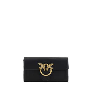 PINKO Black Calf Leather Bos Taurus Wallet