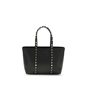 Valentino Garavani Black Calf Leather Bos Taurus Shoulder Bag