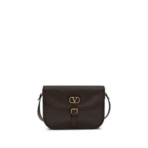 Valentino Garavani Brown Calf Leather Bos Taurus Shoulder Bag