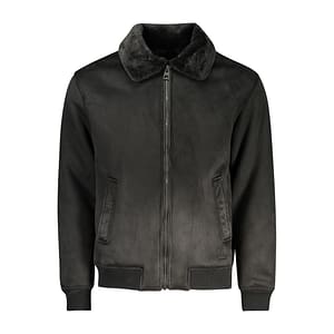 Guess Jeans Nero Poliuretano Men Jacket