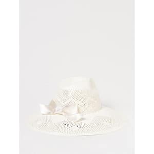 Borsalino White Paper Straw Sunhat