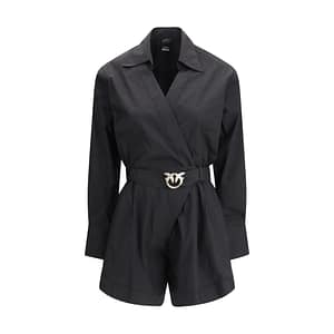 PINKO Black Cotton Jumpsuit