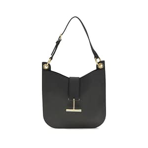 Tom Ford Black Calf Leather Bos Taurus Shoulder Bag