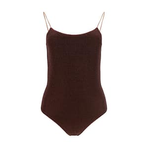 Oséree Brown Metal One-Piece Swimsuit