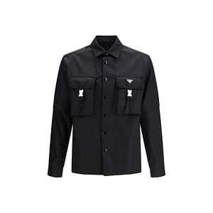 Prada Black Recycled Polyamide Jackets And Coat