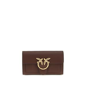 PINKO Brown Calf Leather Bos Taurus Wallet