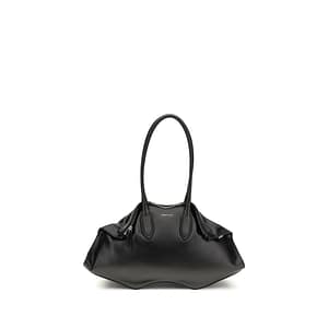Alexander McQueen Black Calf Leather Bos Taurus Shoulder Bag