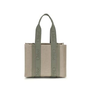 ChloƩ Beige Linen Shoulder Bag