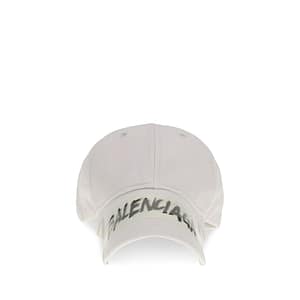 Balenciaga White Cotton Cap (Baseball Hat)