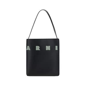 Marni Black Calf Leather Bos Taurus Shoulder Bag