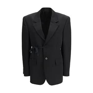 Balenciaga Black Wool Jackets And Coat