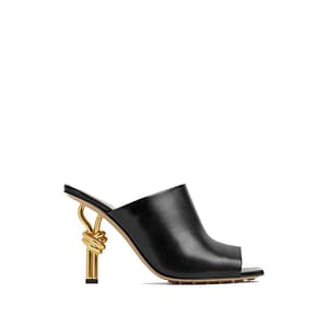 Bottega Veneta Black Lamb Leather Mules