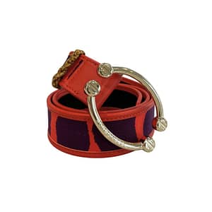 Borbonese Orange Leather Women Belt