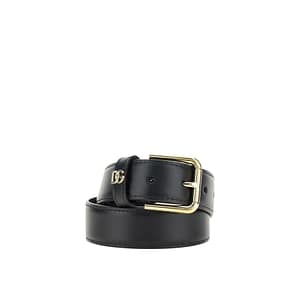 Dolce & Gabbana Black Calfskin Regular Belt
