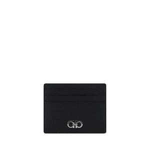 Ferragamo Black Calf Leather Bos Taurus Wallet