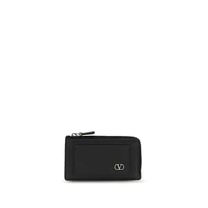 Valentino Garavani Black Calf Leather Bos Taurus Wallet