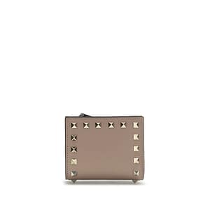 Valentino Garavani Gray Calf Leather Bos Taurus Wallet