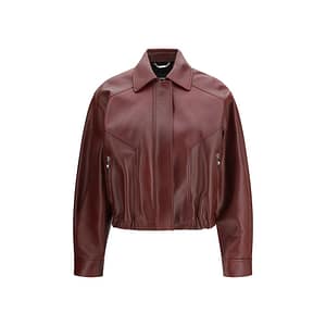 Versace Bordeaux Leather Jacket