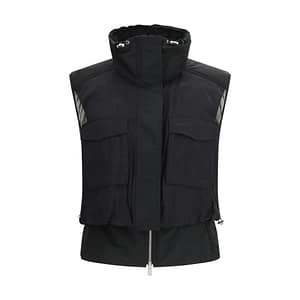 PINKO Black Nylon Sleveless Jacket