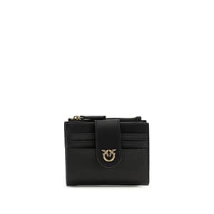 PINKO Black Calf Leather Bos Taurus Wallet