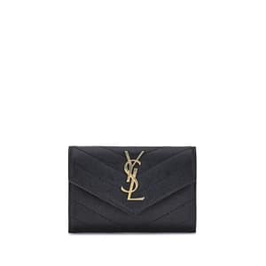 Saint Laurent Black Calf Leather Bos Taurus Wallet