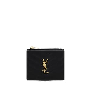 Saint Laurent Black Calf Leather Bos Taurus Wallet