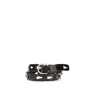 P.A.R.O.S.H. Black Calf Leather Bos Taurus Belt