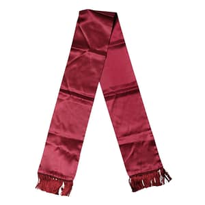 Dolce & Gabbana Red Satin Silk Fringes Men Foulard 137.5cm x14.5cm Scarf