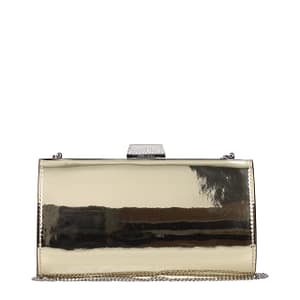 Jimmy Choo Gold Leather Clutch Bag