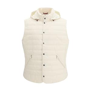 Brunello Cucinelli Beige Polyester Sleveless Jacket