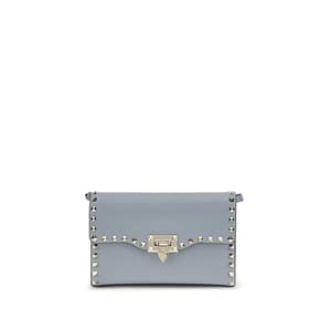 Valentino Garavani Blue Calf Leather Bos Taurus Shoulder Bag