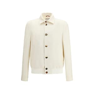 Brunello Cucinelli White Silk Shell Jacket