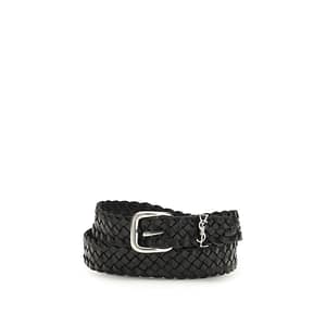 Saint Laurent Black Calf Leather Bos Taurus Regular Belt