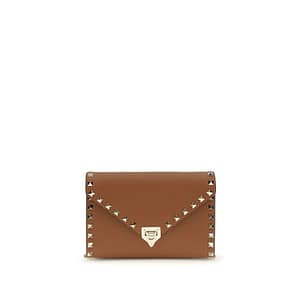 Valentino Garavani Brown Calf Leather Bos Taurus Wallet
