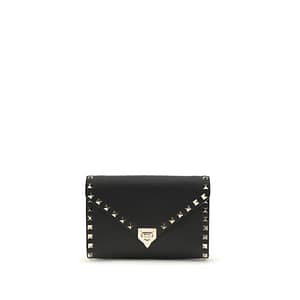 Valentino Garavani Black Calf Leather Bos Taurus Wallet
