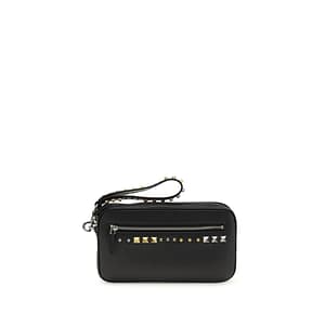 Valentino Garavani Black Calf Leather Bos Taurus Accessories