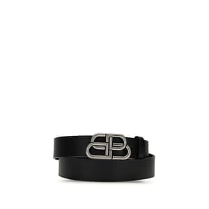 Balenciaga Black Calf Leather Bos Taurus Belt
