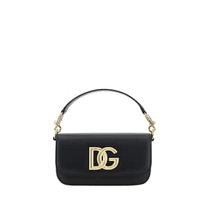 Dolce & Gabbana Black Calf Leather Bos Taurus Handbag