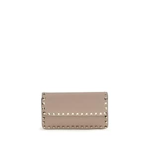 Valentino Garavani Beige Calf Leather Bos Taurus Wallet