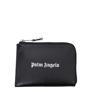 Palm Angels Black Leather Cardholder