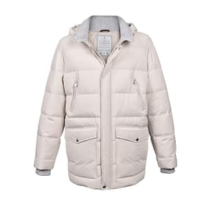 Brunello Cucinelli White Polyamide Full-Length Jacket