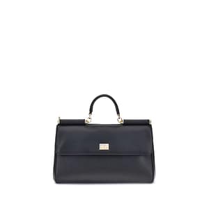 Dolce & Gabbana Black Calf Leather Bos Taurus Handbag