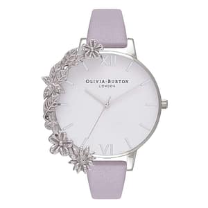 Olivia Burton Purple Artificial Leather Dress Watch