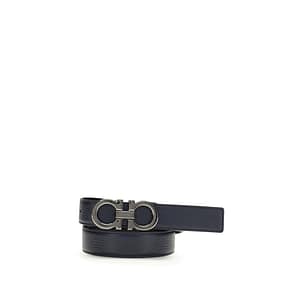 Ferragamo Blue Calf Leather Bos Taurus Regular Belt
